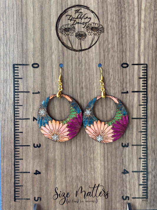 Custom Painted Floral Earrings