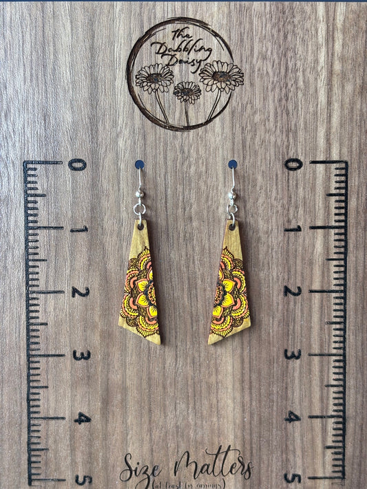 Fall Mandala Custom Painted Earrings