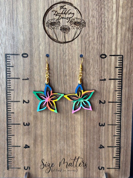 Bright Colorful Flower Earrings