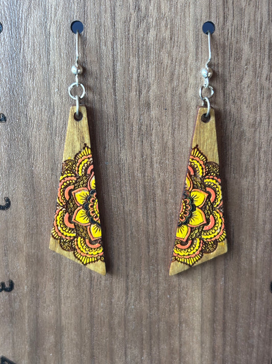 Fall Mandala Custom Painted Earrings